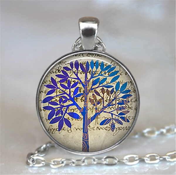 Tree Of Life Glass Cabochon Statement Necklace - immagine 16