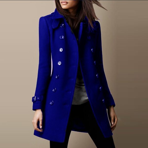 Autumn and winter double breasted casual women's jacket - immagine 2