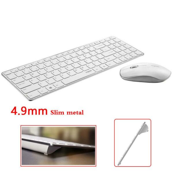 Rapoo 9300P Ultra Thin Metal Optical Wireless Keyboard and Mouse Combos for PC Laptop Gaming Home Keyboard - immagine 8