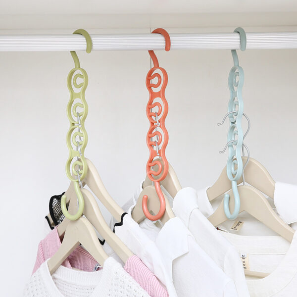 Home Multi Functional Multi Layer Wardrobe Space Saving Four Hole Hanger Storage Rack To Organize Upper And Lower Clothes Hanging - immagine 2