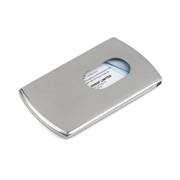 Portable Hand-push type Stainless Steel Business card holder wallet card case for men - immagine 3