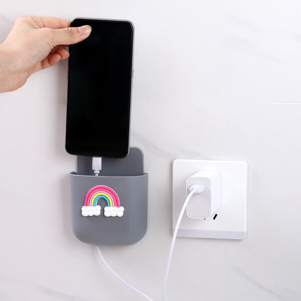 TV Air Conditioner Remote Control Wall Hanging Box Wall-Mounted Storage Box Punch-Free Mobile Phone Storage Rack Hanger - immagine 3