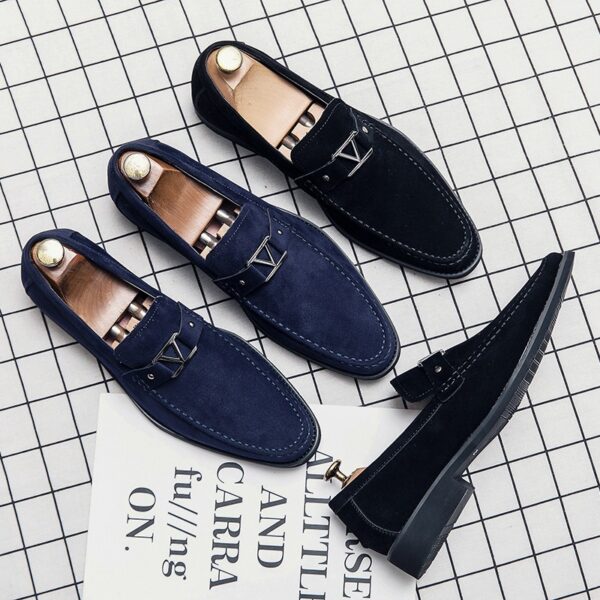 Loafers Foreign trade Large size pointed leather shoes Casual shoes Suede leather men's shoes Driving shoes - immagine 6