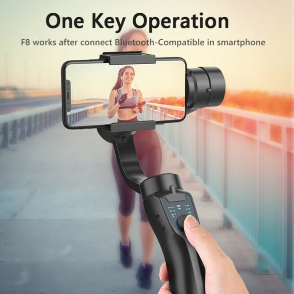 F8 mobile phone camera stabilizer handheld three-axis anti shake platform Tiktok live broadcast tripod short video camera stabilizer - immagine 2