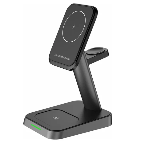 15W 3 In 1 Magnetic Wireless Charger Fast Charge Desktop Dock For iPhone 13 12 Pro Max Mini Airpods Apple Watch 7 6 5 4 3 Stand - immagine 6