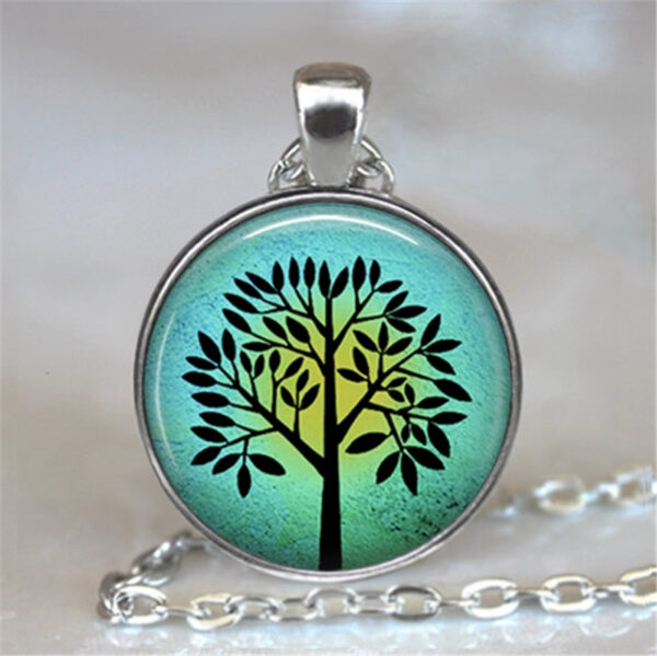 Tree Of Life Glass Cabochon Statement Necklace - immagine 15