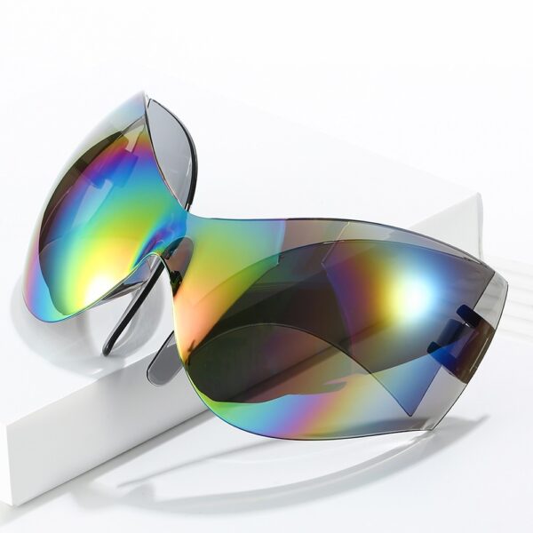 Large frame sports sunglasses, personalized and novel cat eye alien cycling glasses - immagine 12