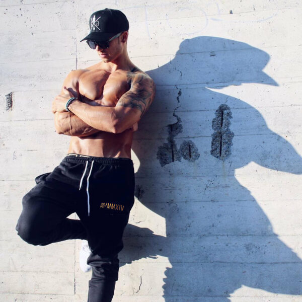 Mens Cotton Sweatpants Gyms Pant Fitness trousers Joggers Workout Pencil Pants - immagine 4