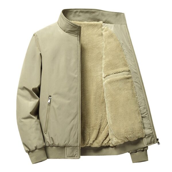 Plush Thickened Jacket Men's Winter Casual Jacket Stand Collar Cotton Jacket Plus Size - immagine 8