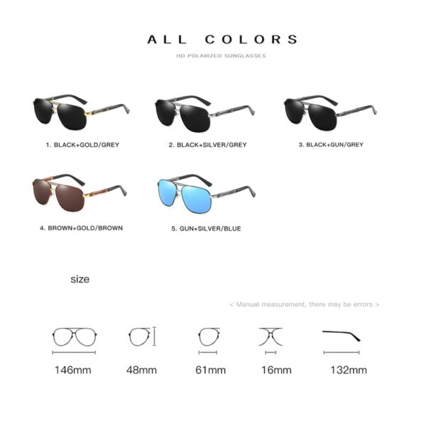 Polarized Glasses for Driving Male Sunglass Brand Designer Black Sun Glasses - immagine 5