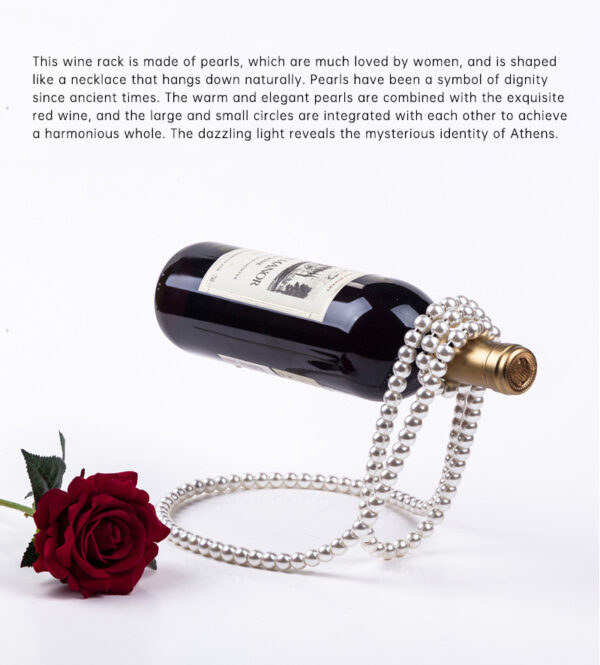 Pearl Necklace Stainless Steel Wine Rack Wine Pedestal Clamp Holder Suspension Champagne Whisky Small Ornaments - immagine 11