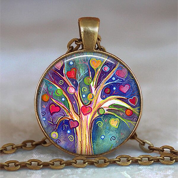 Tree Of Life Glass Cabochon Statement Necklace - immagine 31