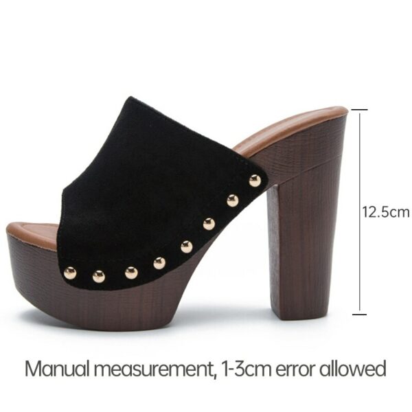 Brand Summer Slippers Women High Heels Shoes Female Fashion Platform Shoes Outside Women Slippers Pumps Rivet Mules Shoes - immagine 5