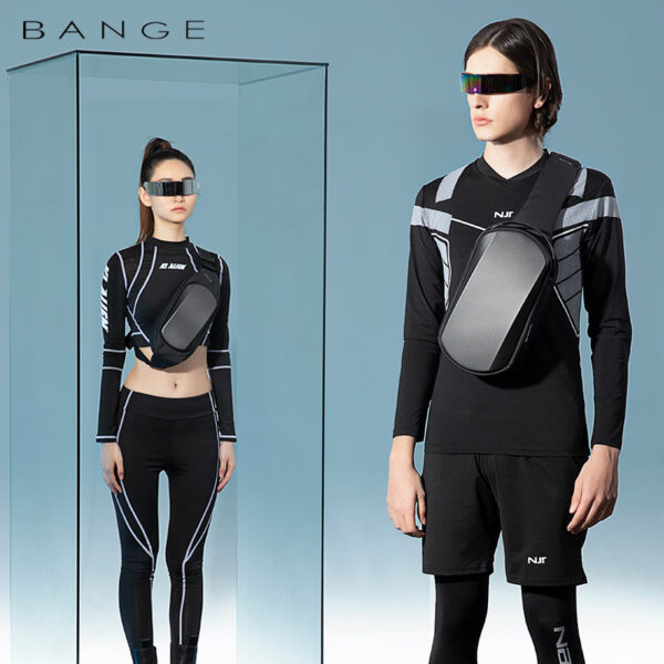 BANGE New Men's Chest Bag Waterproof EVA Hard Shell Shoulder Bag Trend Diagonal Small Bag Chest Bag - immagine 6