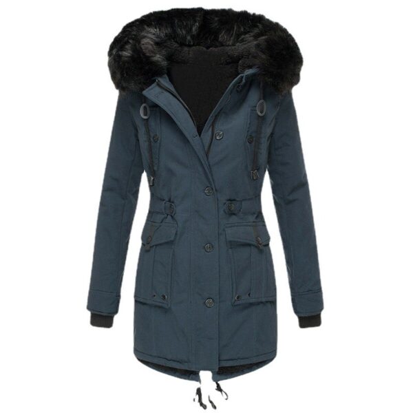 Thickened women's cotton jacket, women's cotton jacket, winter coat, parka jacket, fur collar jacket, winter coat - immagine 8