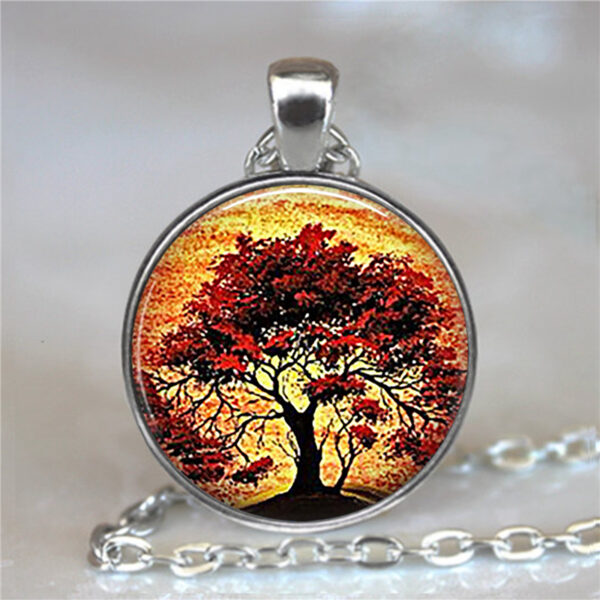 Tree Of Life Glass Cabochon Statement Necklace - immagine 14