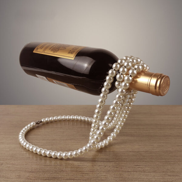 Pearl Necklace Stainless Steel Wine Rack Wine Pedestal Clamp Holder Suspension Champagne Whisky Small Ornaments - immagine 2