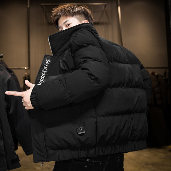 New Style Men's Down Jacket Warm Youth Cotton Jacket Handsome Stand Collar Winter Thickened Cotton Jacket - immagine 4