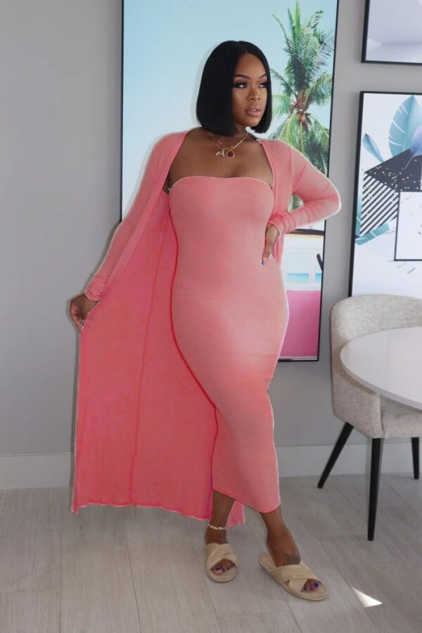 Two piece set of strapless women's dress and jacket - immagine 11
