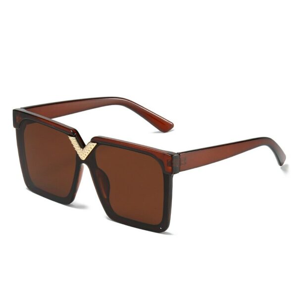 One Piece Square V shaped Sunglasses For Women New Fashon Oversized Balck Gradient Sun Glasses Female Pink Blue Shades Men Glasses - immagine 9