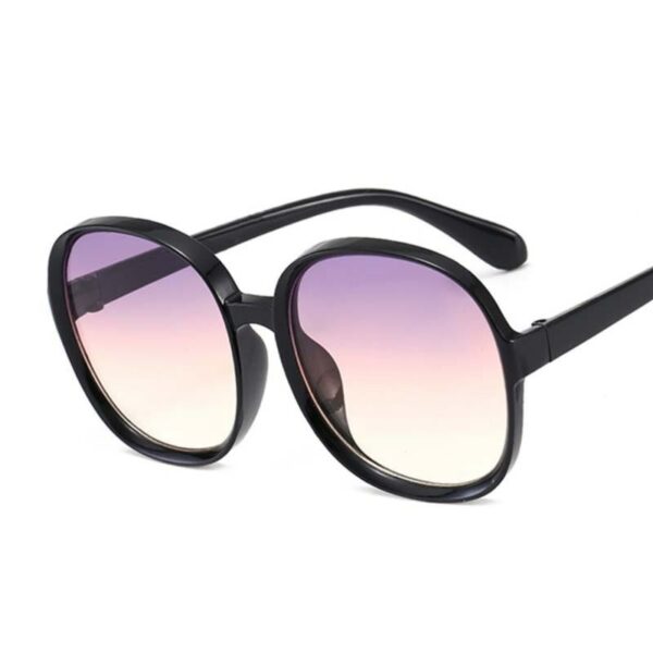 New Round Frame Sunglasses Women Retro Brand Designer Brown Black Oversized Lady Sun Glasses Female Fashion Outdoor Driving - immagine 2