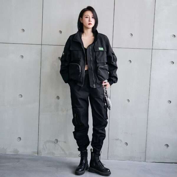 Loose women's workwear jacket motorcycle casual versatile top baseball jacket autumn and winter women's clothing - immagine 4