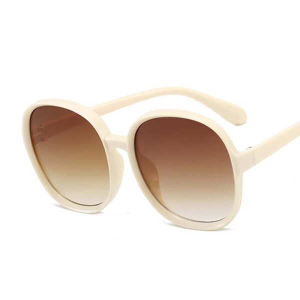 New Round Frame Sunglasses Women Retro Brand Designer Brown Black Oversized Lady Sun Glasses Female Fashion Outdoor Driving - immagine 4