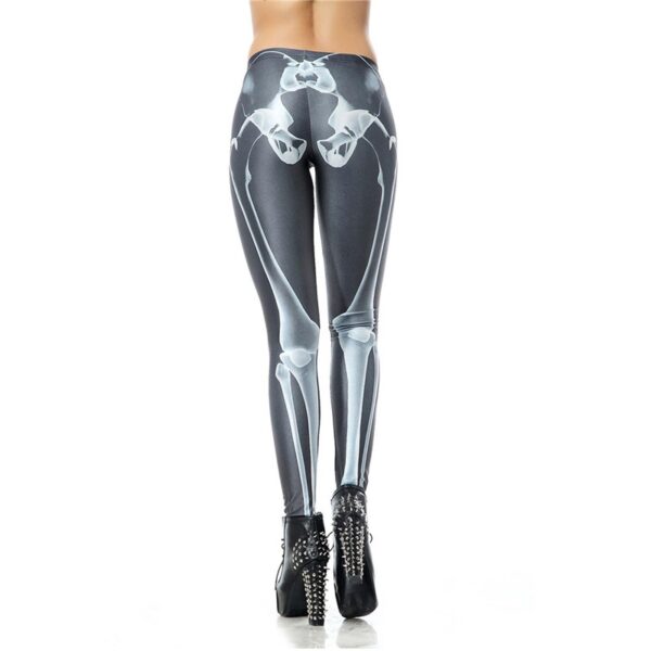 New Custom High Waist Leggins Black Leg Bone Skeleton Legins Printed Women Leggings Women Pant - immagine 3