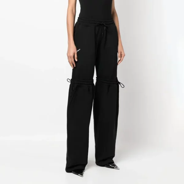 Women Pant Drawtherope Bandages Leisure Women Trousers White Black Autumn And Winter Wide Leg Pants Women - immagine 7