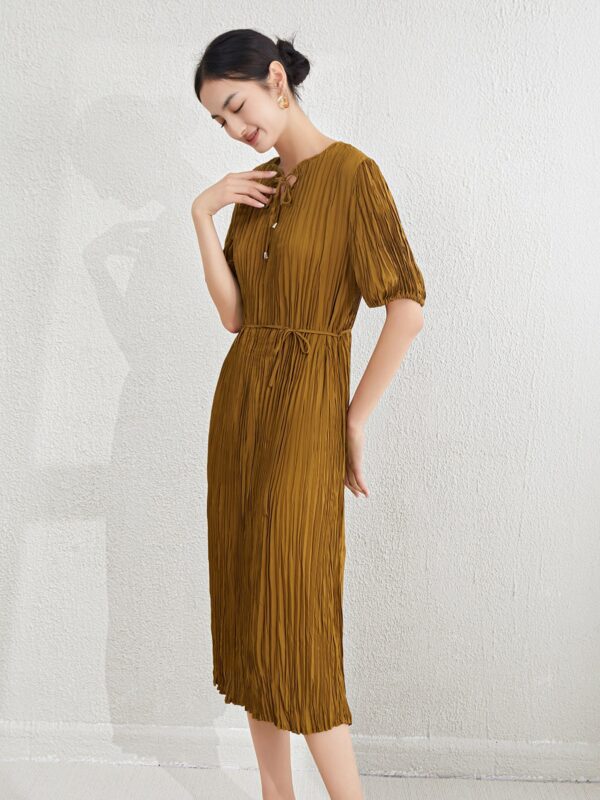 Dresses for women with a sense of niche design. Lace up waist with bubble sleeves for long dresses - immagine 10