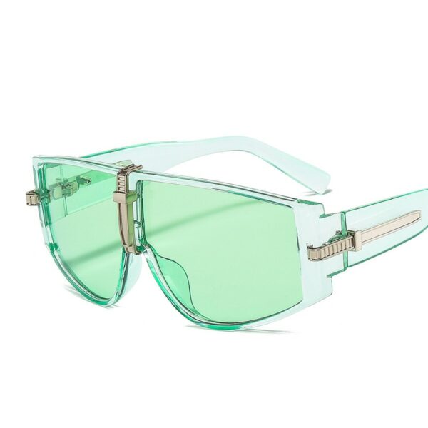 Vintage Punk Sunglasses Women Luxury Fashion Goggle Sun Glasses Men Personality One Piece Black Blue Glasses - immagine 11