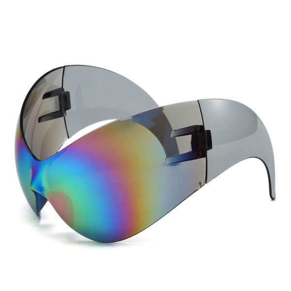 Large frame sports sunglasses, personalized and novel cat eye alien cycling glasses - immagine 6