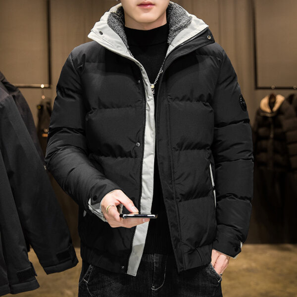 New Style Men's Down Jacket Warm Youth Cotton Jacket Handsome Stand Collar Winter Thickened Cotton Jacket - immagine 6