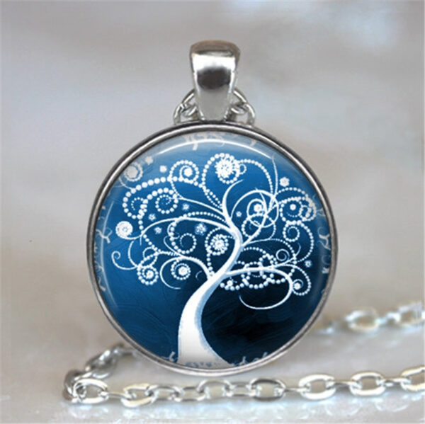 Tree Of Life Glass Cabochon Statement Necklace - immagine 18