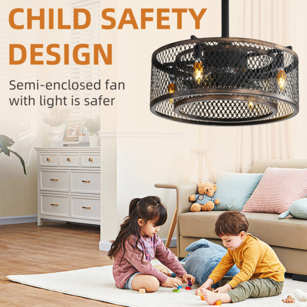 20 inch Caged Ceiling Fan with Lights - immagine 6