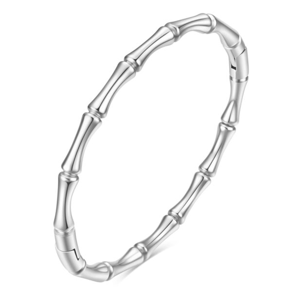 Bracelet Simple Round Bamboo Knot 5MM Stainless Steel Magnetic Bracelet - immagine 3