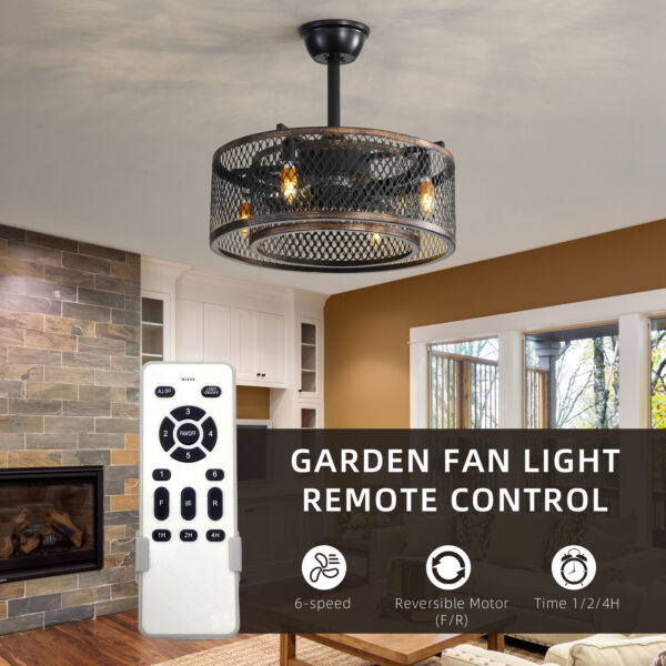 20 inch Caged Ceiling Fan with Lights - immagine 2
