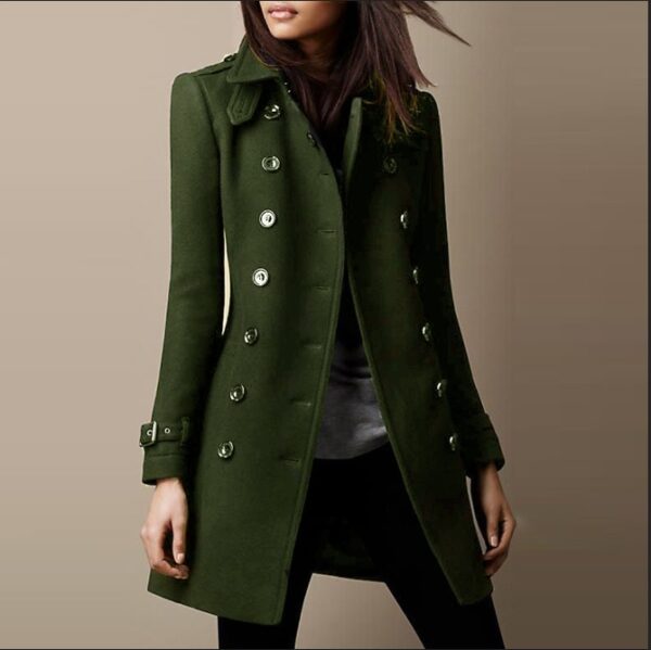 Autumn and winter double breasted casual women's jacket - immagine 8