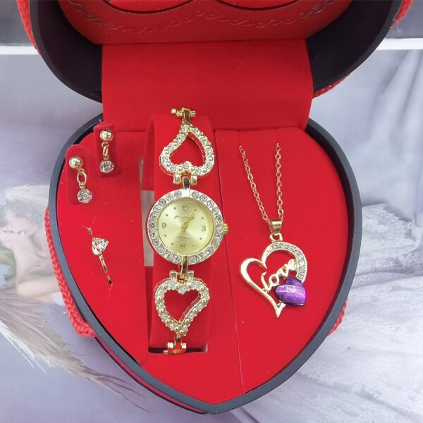 Valentine's Day gift New Valentine's Day Watch Jewelry Gift Box Fashion Women's Watch Set - immagine 8