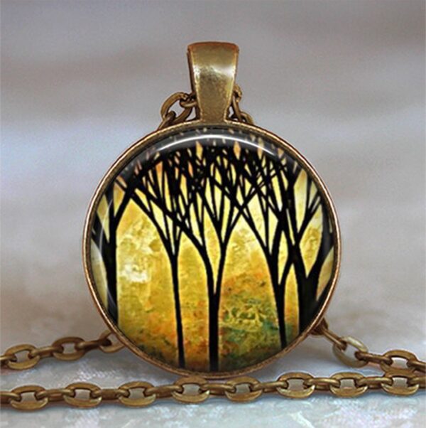 Tree Of Life Glass Cabochon Statement Necklace - immagine 23