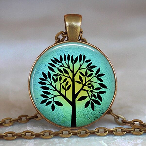 Tree Of Life Glass Cabochon Statement Necklace - immagine 27