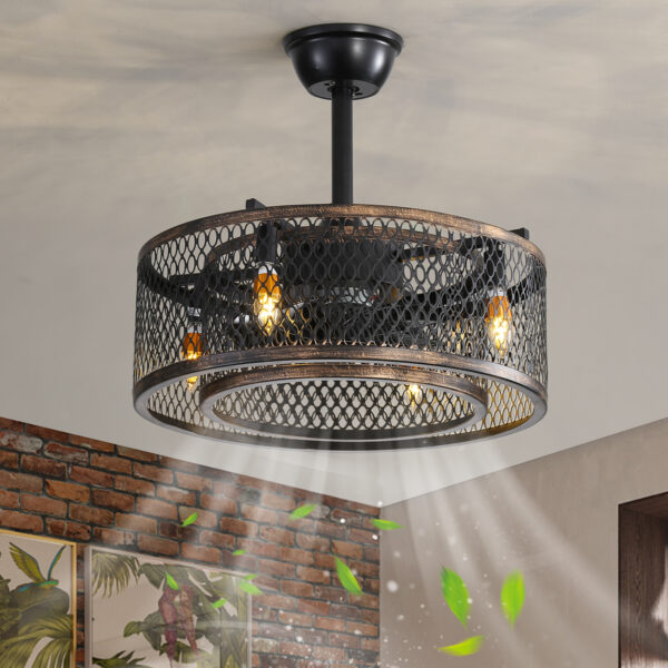 20 inch Caged Ceiling Fan with Lights - immagine 8