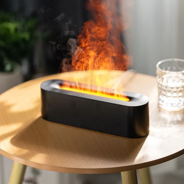 Flame Aroma Diffuser Air Humidifier Ultrasonic Cool Mist Maker Fogger Led Essential Oil Lamp Realistic Fire Difusor - immagine 5