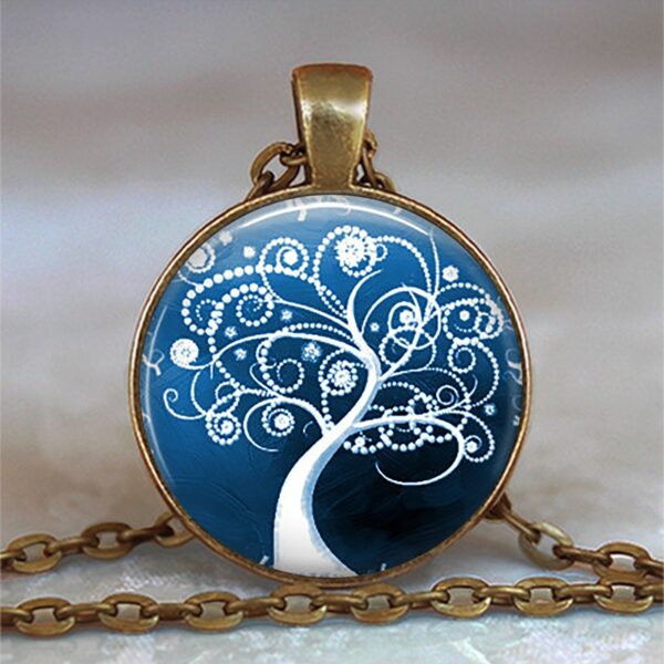 Tree Of Life Glass Cabochon Statement Necklace - immagine 30
