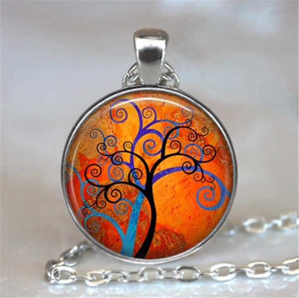 Tree Of Life Glass Cabochon Statement Necklace - immagine 9