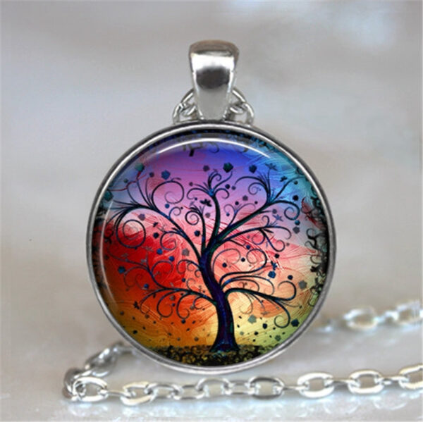 Tree Of Life Glass Cabochon Statement Necklace - immagine 8