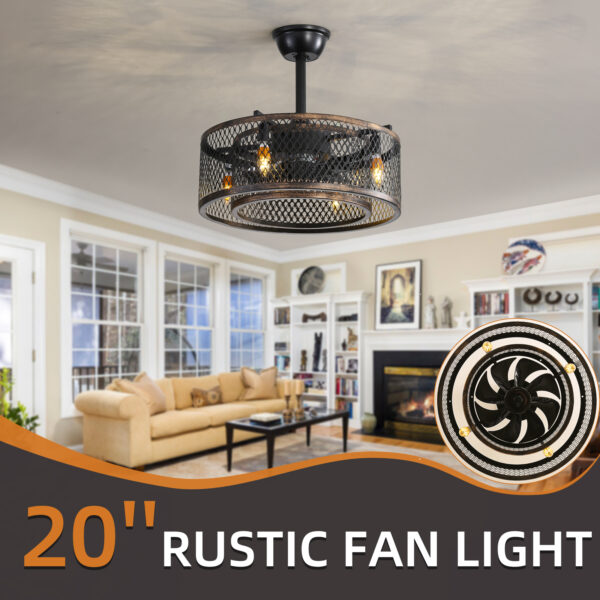 20 inch Caged Ceiling Fan with Lights - immagine 4