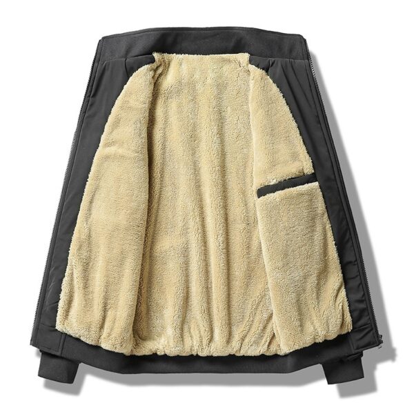 Plush Thickened Jacket Men's Winter Casual Jacket Stand Collar Cotton Jacket Plus Size - immagine 3