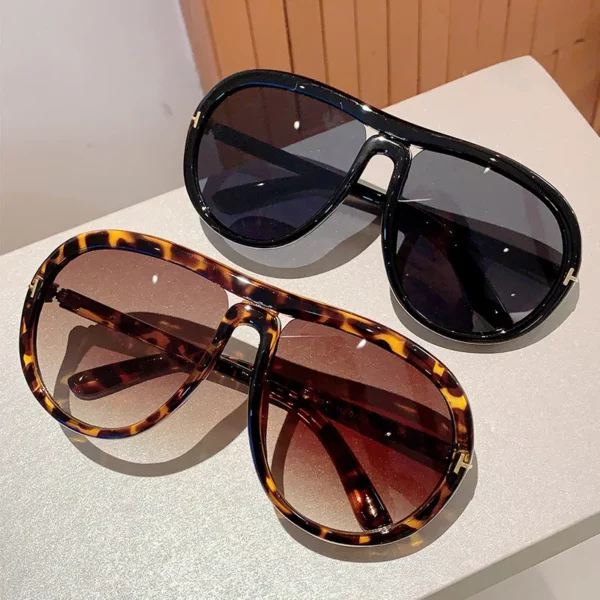 Trend Oversized Pilot Sunglasses Women For Men Luxury Brand Designer Sun Glasses Vintage Big Frame Eyeglasses Punk Driving Shade - immagine 6