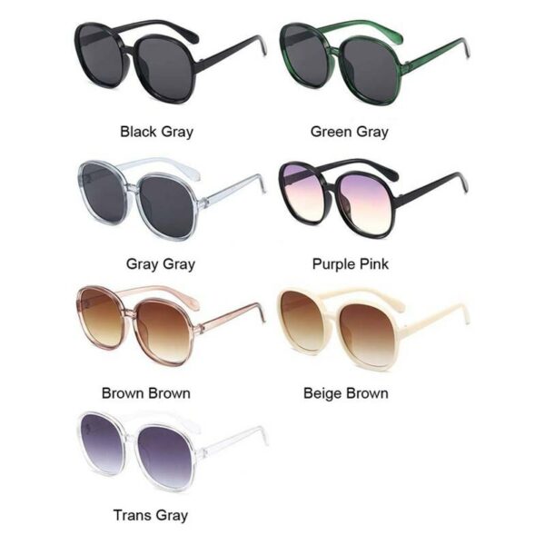 New Round Frame Sunglasses Women Retro Brand Designer Brown Black Oversized Lady Sun Glasses Female Fashion Outdoor Driving - immagine 6